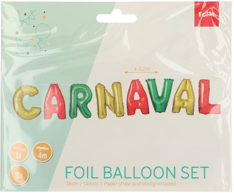 Folienballon Carnaval 2.2 m 8 Buchstaben H 36 cm