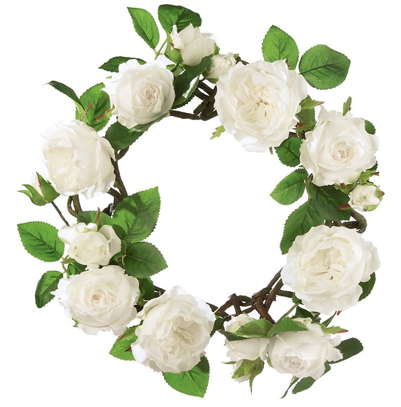 Blumenkranz weisse Rosen 35 cm