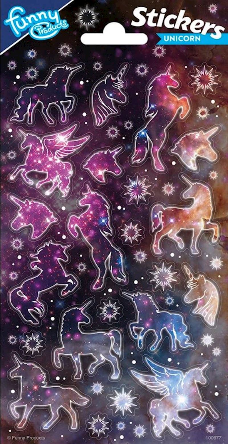 Stickerbogen Einhorn glitzernd 