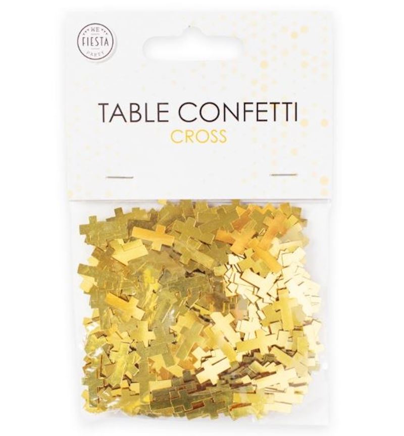 Tischkonfetti Kreuz gold 14 g Streudeko