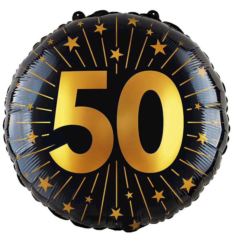 Folienballon 50, 45 cm Golden Celebrations im Beutel