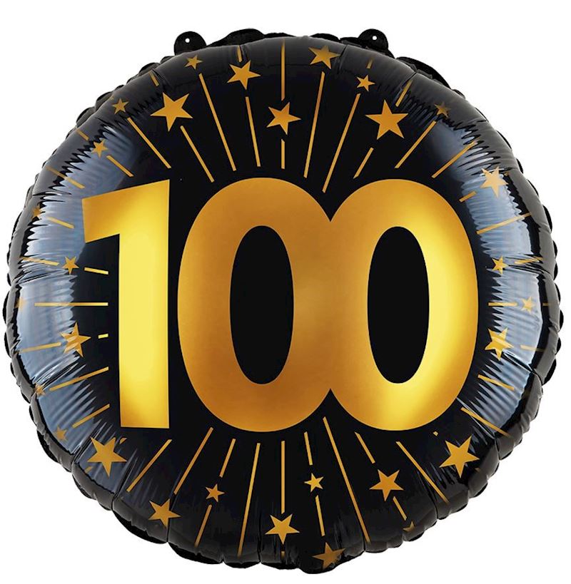 Folienballon 100, 45 cm Golden Celebrations im Beutel