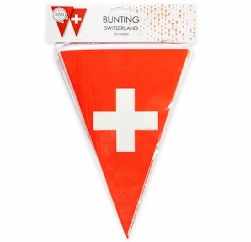 Wimpelkette Schweiz 10 m 20x30 cm Plastik