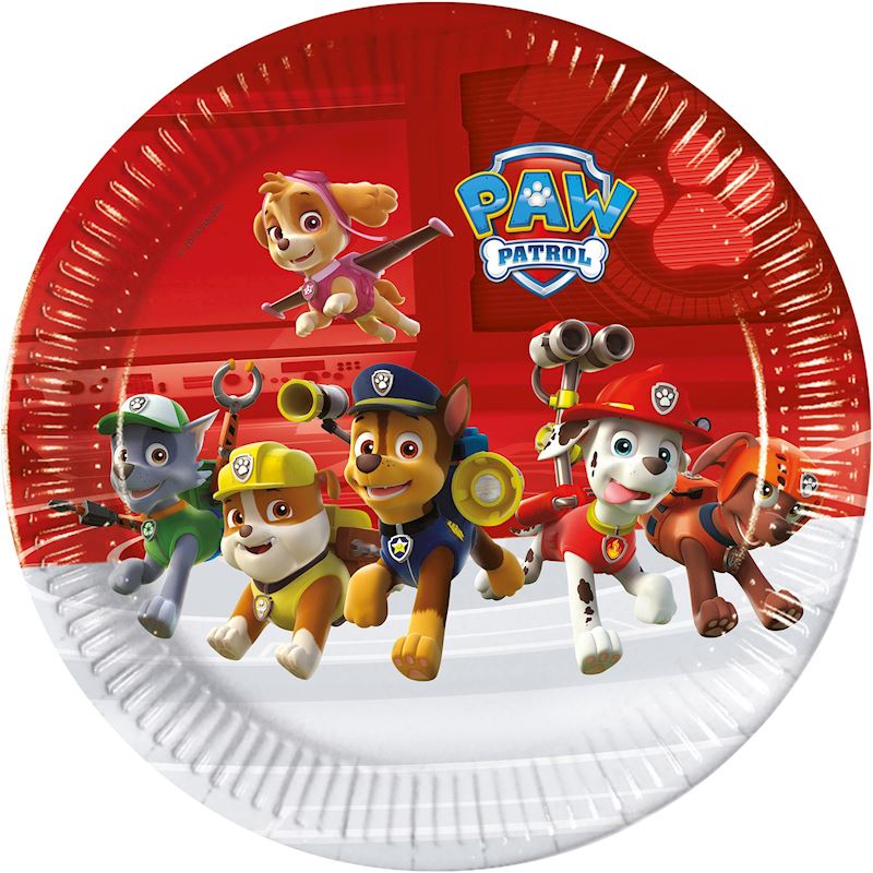 Partyteller Paw Patrol 8 Stk. 23 cm aus Karton
