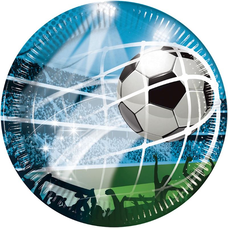 Partyteller Fussball 23 cm 8 Stk.