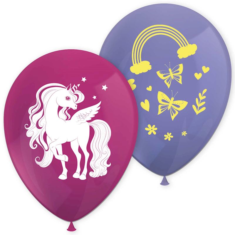 Gummiballone Einhorn 8 Stk. Latex