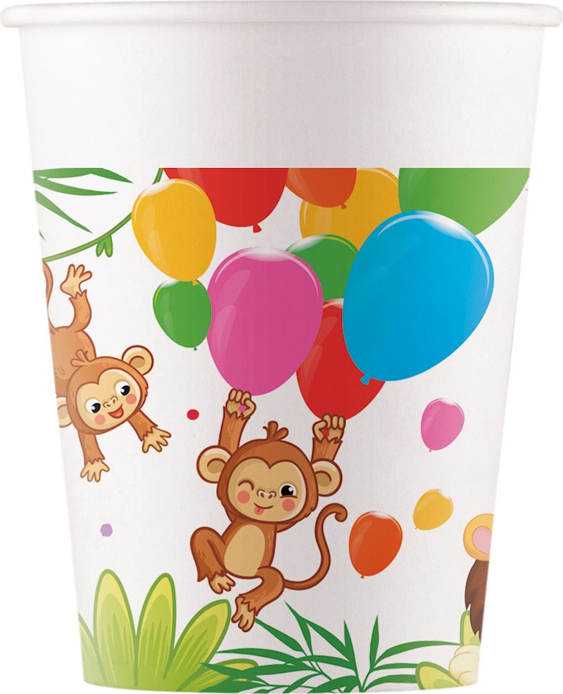 Partybecher Jungle Balloons 2 dl, 8 Stk. aus Karton