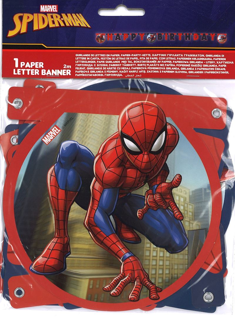 Girlande Happy Birthday Spiderman Crime Fighter