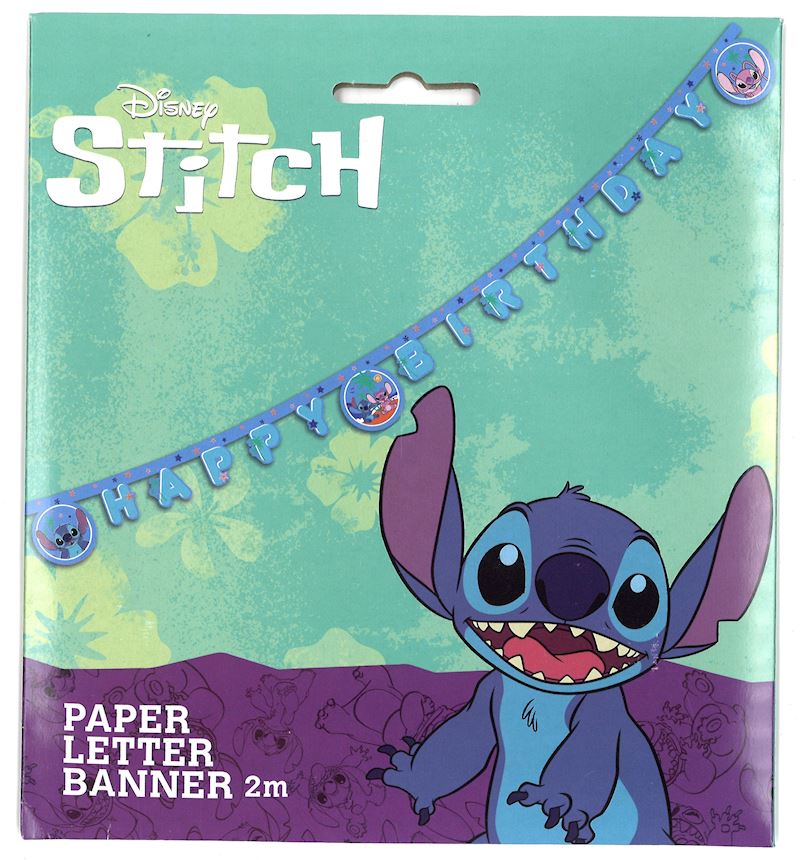 Girlande Happy Birthday Stitch & Angel 2 m Karton