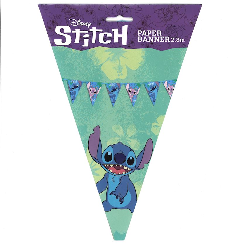 Wimpelkette Stitch & Angel 2.3 m Karton