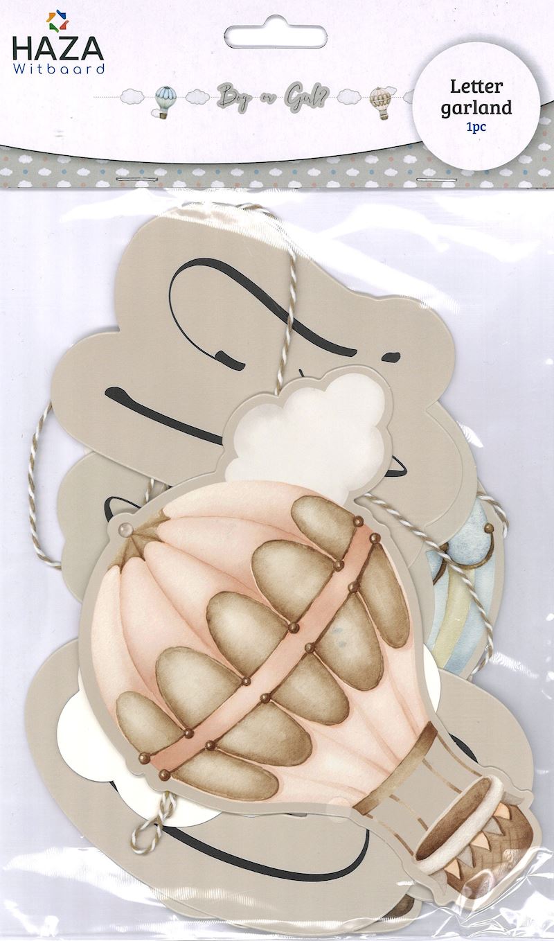 Girlande Baby gender reveal 250 cm Heissluftballon