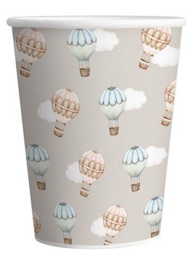 Becher Baby gender reveal 250 ml  8 Stk. Heissluftballon