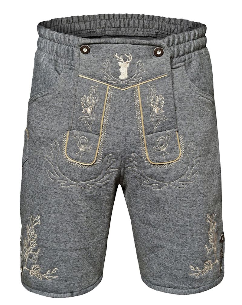 Trachtenshorts Grösse 56 für Herren, Fleece grau