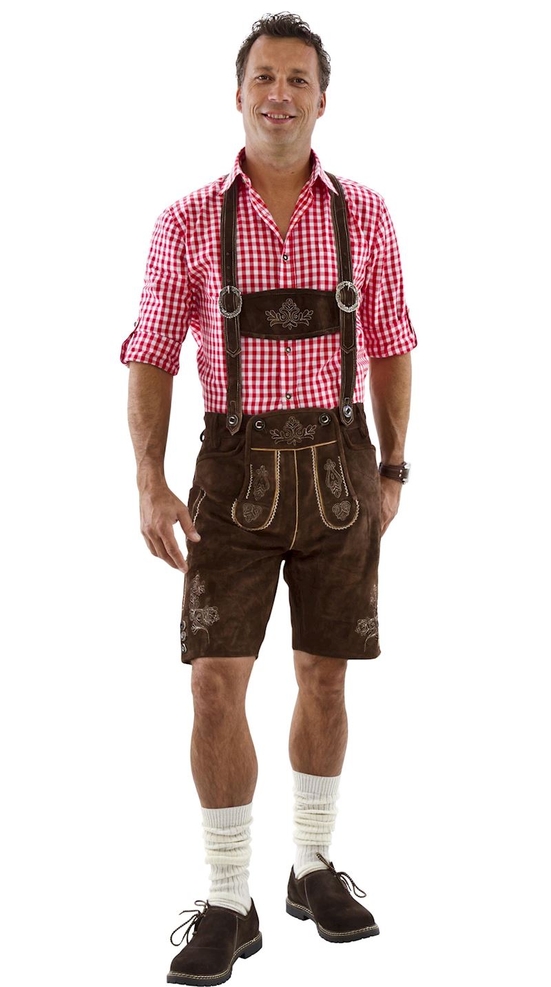 Lederhose braun kurz Gr. 56 Echtleder