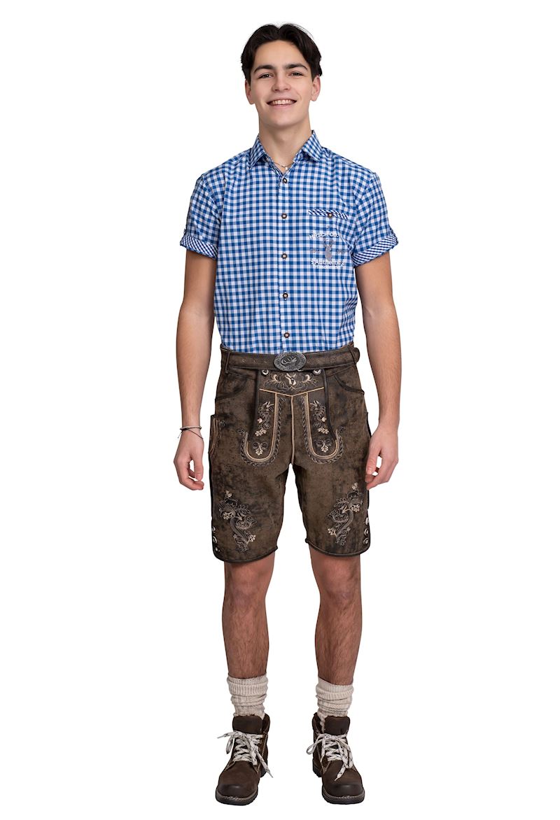Lederhose kurz vintage braun Grösse 56