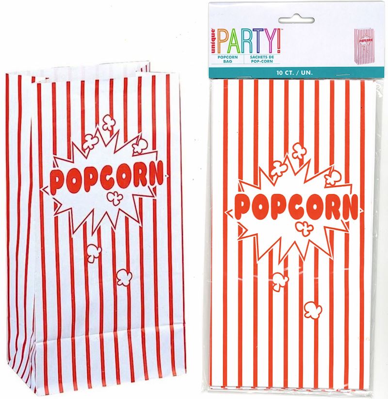 UNIQUE Tüte 10Stk. für Popcorn aus Papier 25x13x8 cm