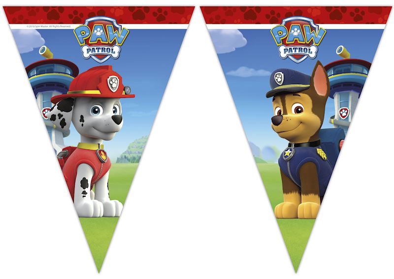 Wimpelkette Paw Patrol 2.3 m mit 9 Wimpel, Plastic