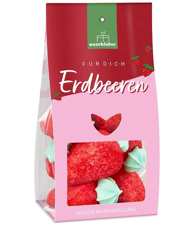 Marshmallow Für Dich Erdbeeren Sachet de 100 g, goût acide
