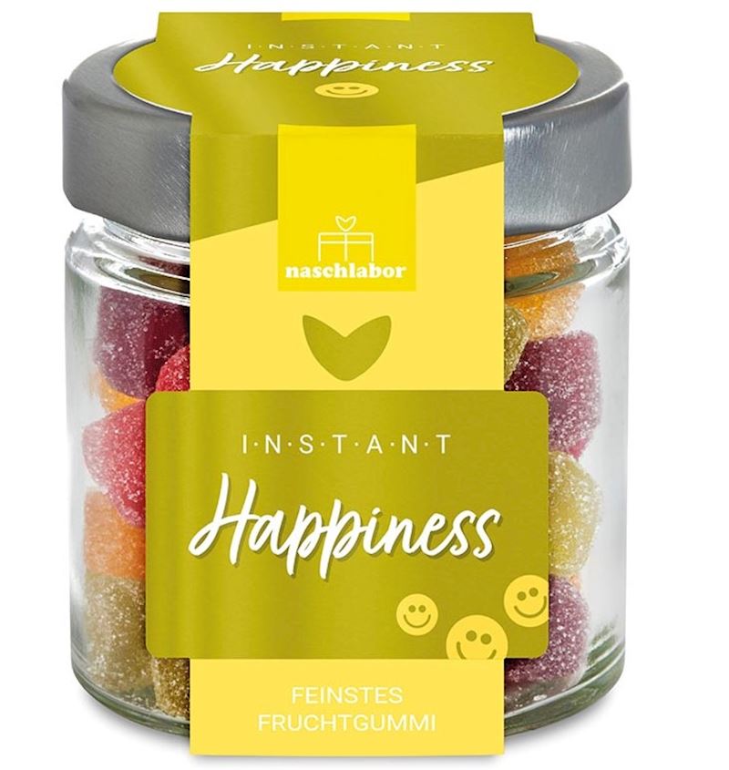 Gomme aux fruits Happiness 120 g verre rond