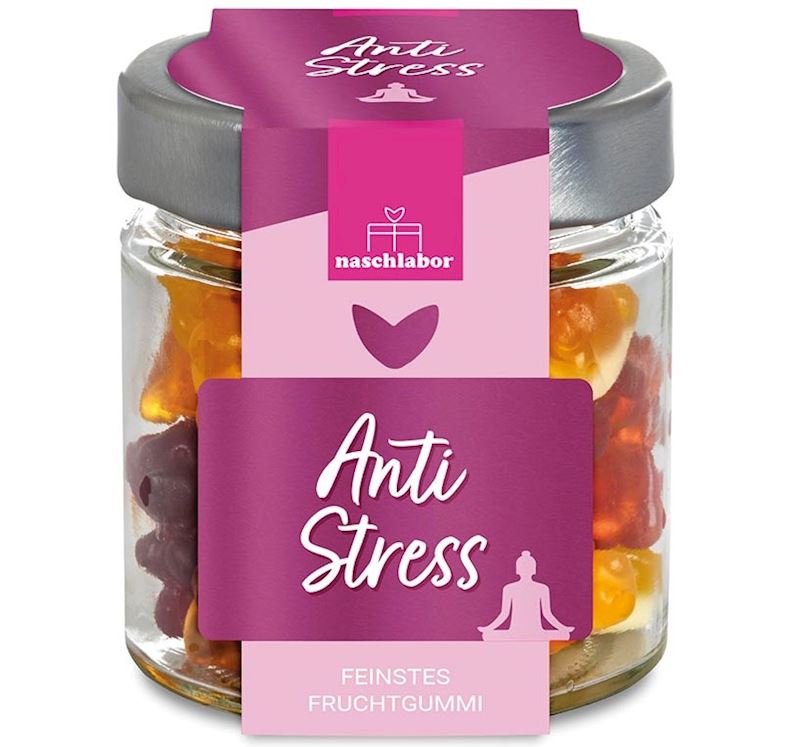 Gomme aux fruits Anti Stress 120 g verre rond