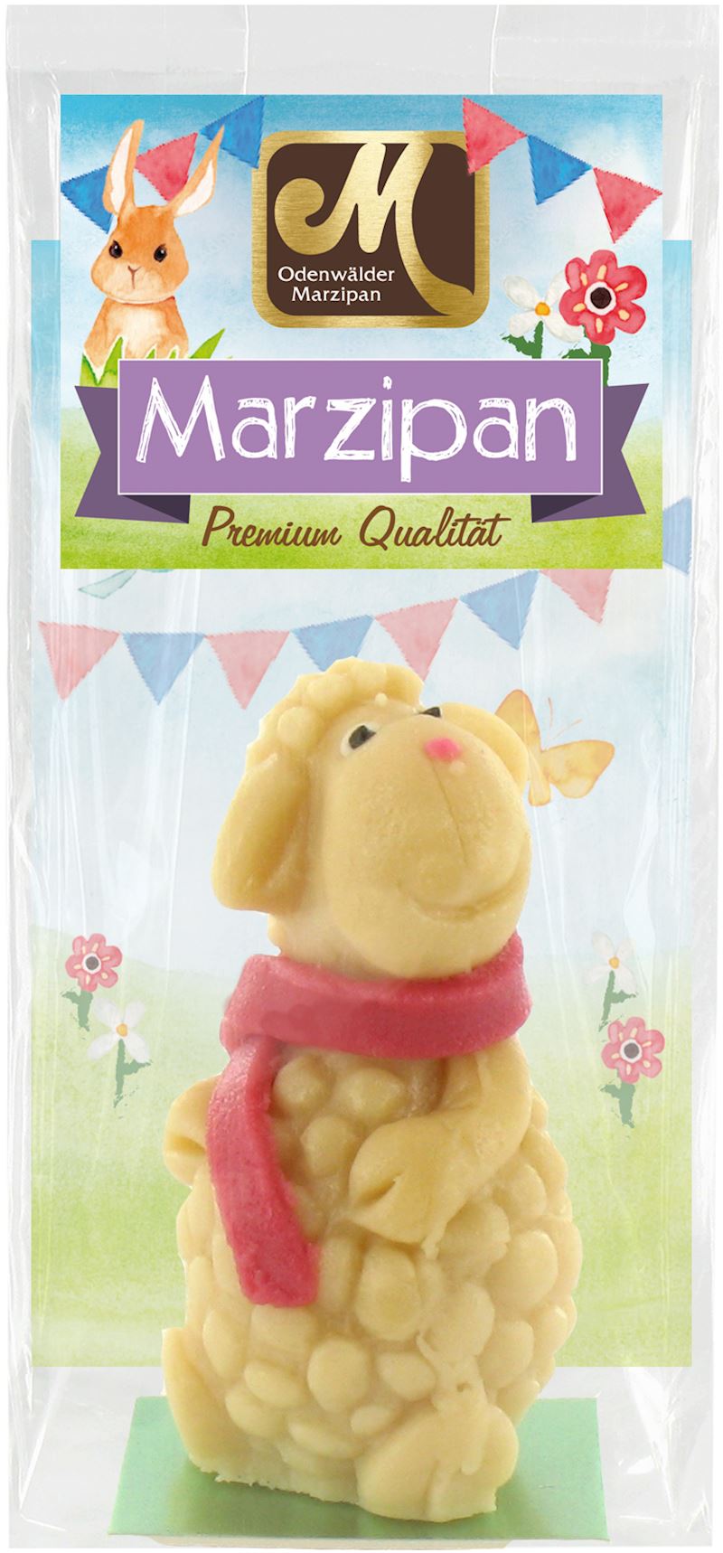 Marzipan Schaf mit Schal 75 g im Beutel