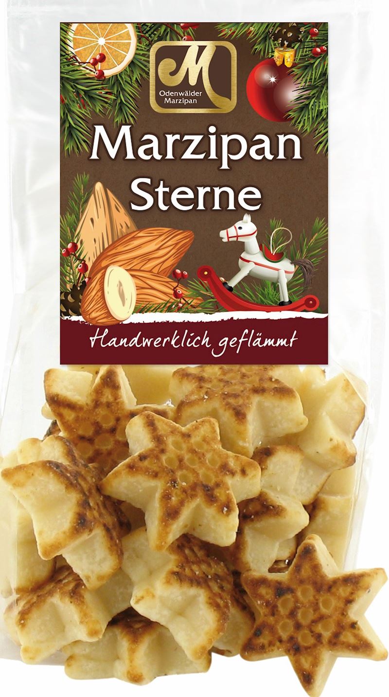 Marzipan Sterne geflämmt Wintersterne im Beutel 200 g