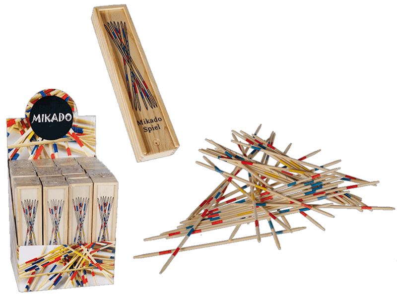 Spiel Mikado 19 cm Holzschiebebox