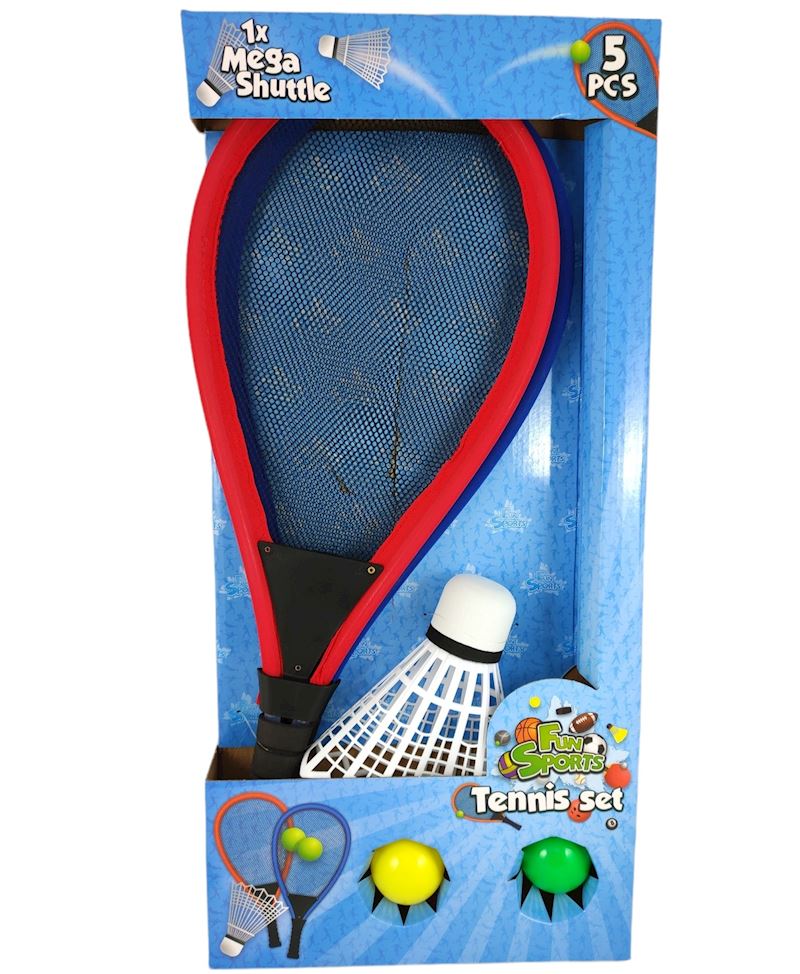 Tennisset Federball XXL 65 cm 2 Schläger, 2 Bälle, 1 Federb.