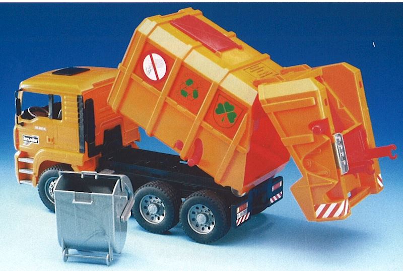 BRUDER TGA MAN-LKW orange Camion de déchets