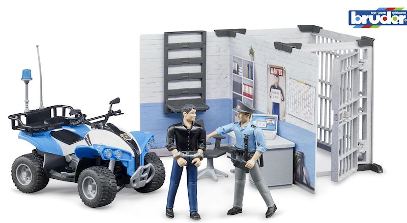 BRUDER Coffret police avec quad, figurines et acc.