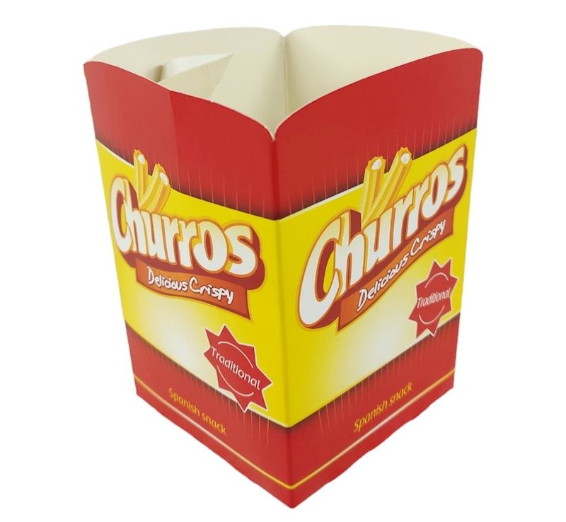 Churros Box mit Saucenfach 2in1, 100 Stk. 10x10x12.5 cm