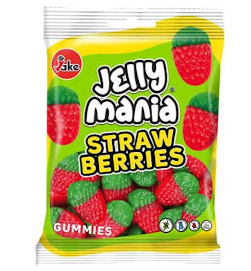 Jake Jellymania Strawberries süss, halal, 100 g im Beutel