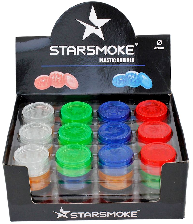 Grinder Starsmoke Plastik 42mm Tabakzerkleinerer div. Farben
