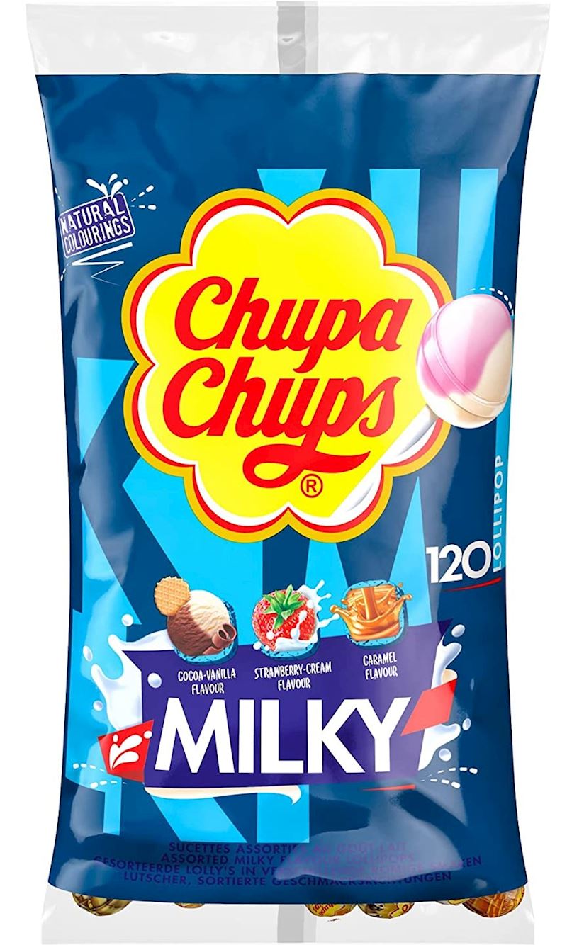 Chupa Chups Milky 3 arômes Recharge de 120 sucettes