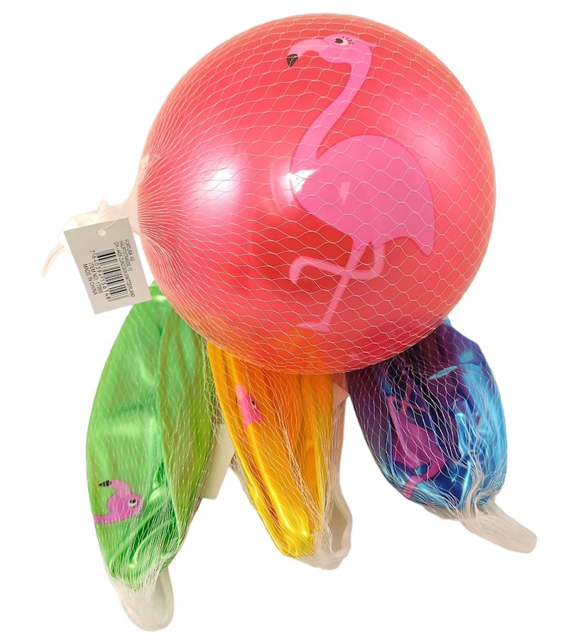 Aufblasbarer Ball 25 cm Flamingo 4 Farben sort.