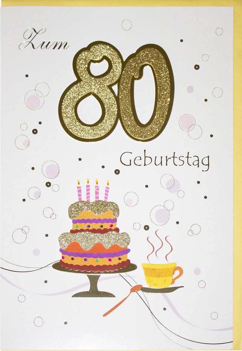 Riesenkarte Geburtstag 80 Jahre, Handmade, 21x30 cm