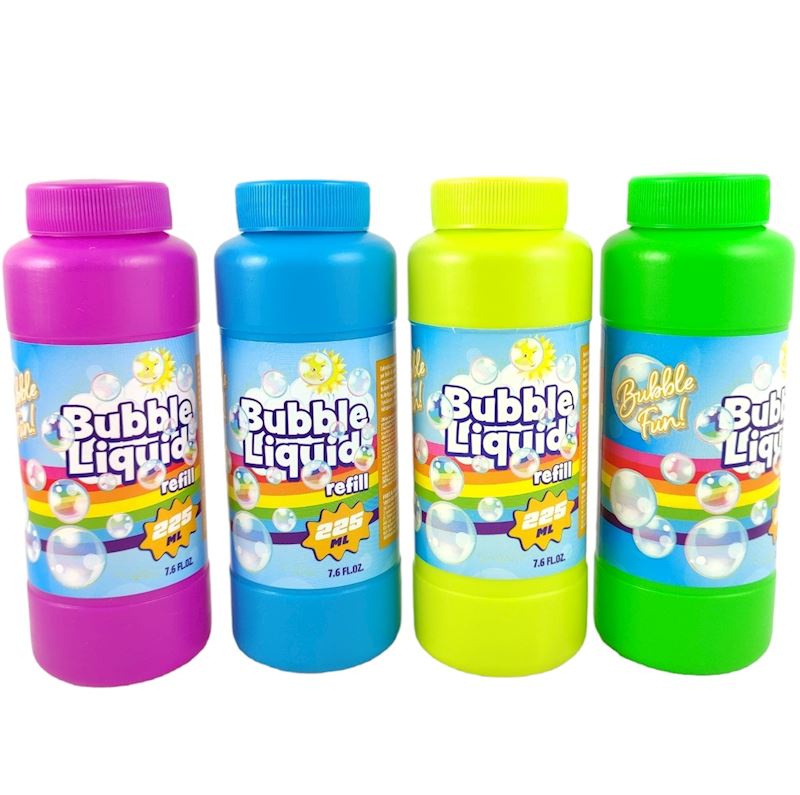 Savon liquide à bulles 225ml 4 couleurs assorties