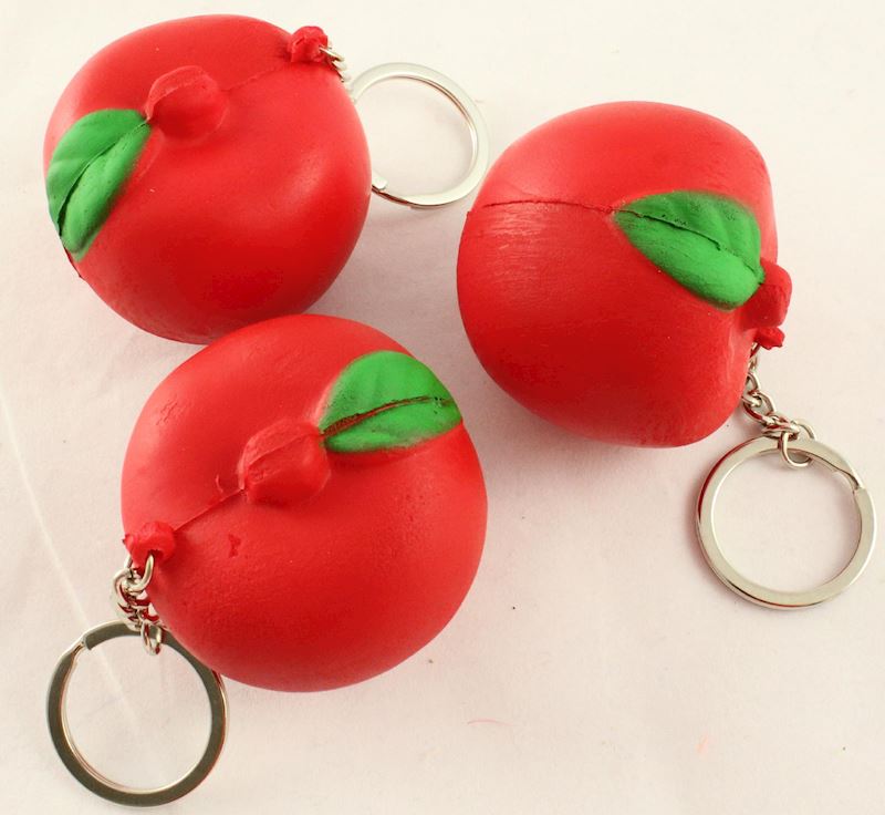Apfel Super Soft rot 5cm an Schlüsselanhänger