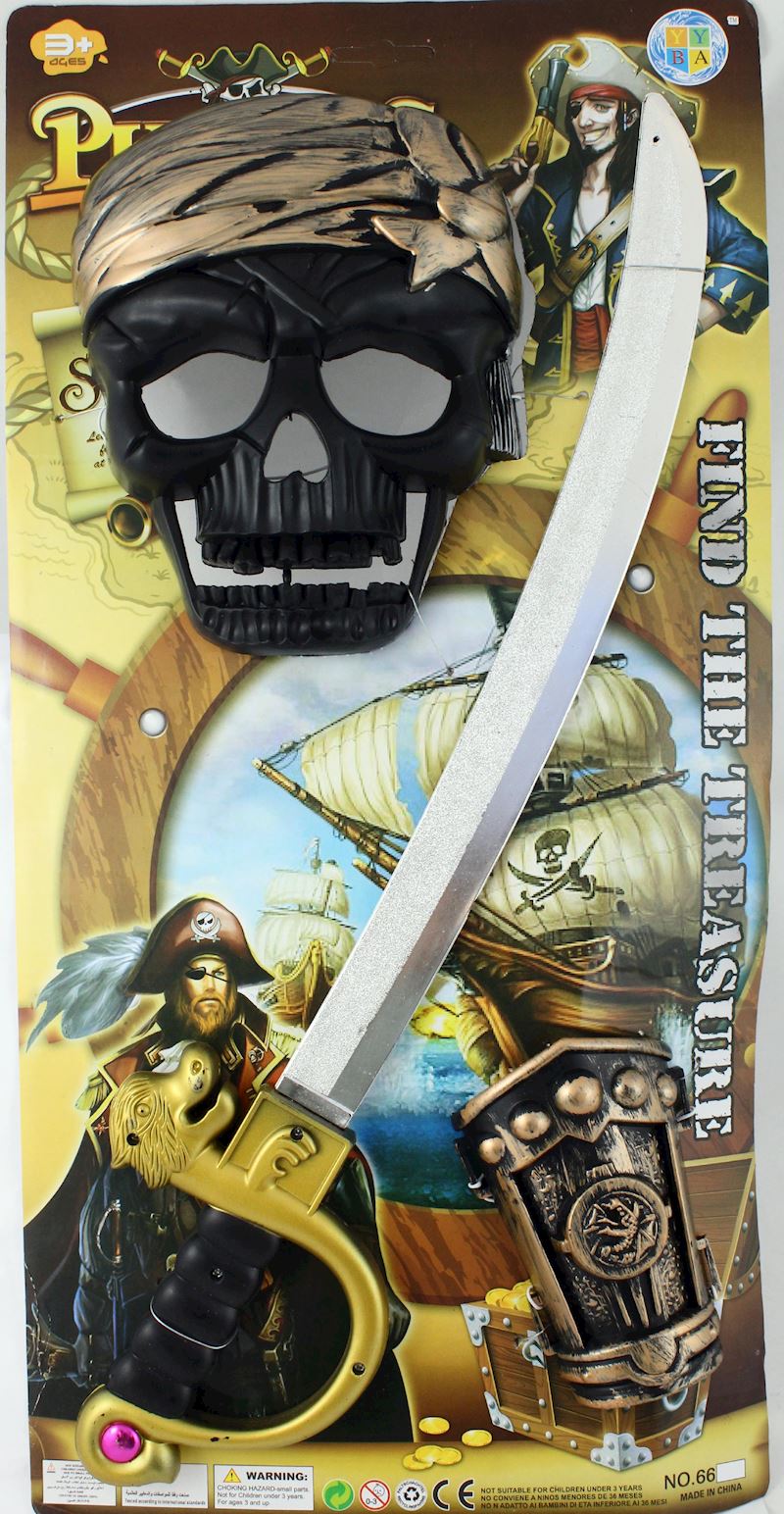 Set pirate avec masque, sabre et entre parenthèses