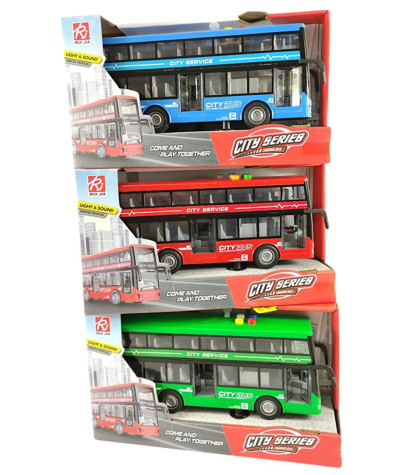 Bus city 30 cm avec son et lumière 3 ass.