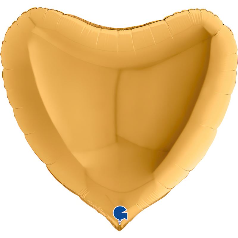 Folienballon Herz gold 91 cm, im Beutel