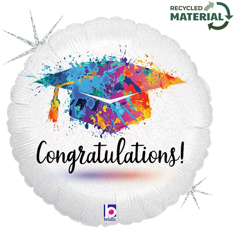Ballon alum félicitations pour le diplôme, 46 cm, emballé in.