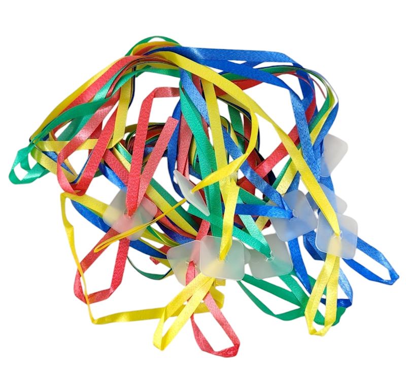 Fermeture du ballon avec des rubans colorés, sachet de 10