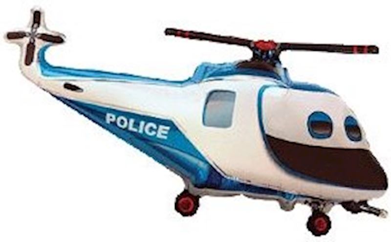 Folienballon offen Polizeihelikopter 96cm