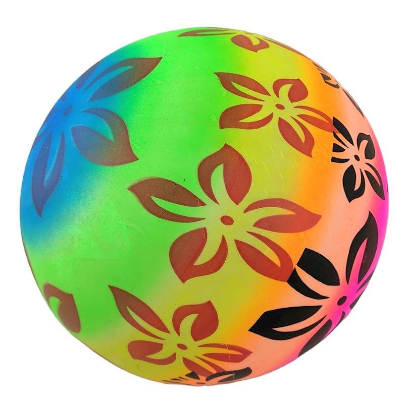 Aufblasbarer Ball 23cm Regenbogen mit Blumen