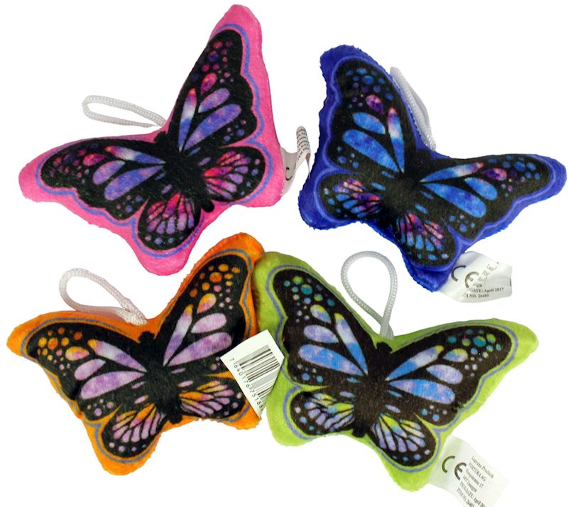 Plüsch Schmetterling 10cm bunt 4 Farben sort.