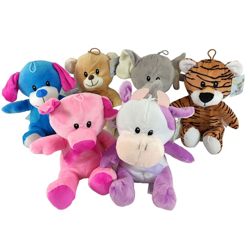 Peluche animaux 6 sort. 20 cm 