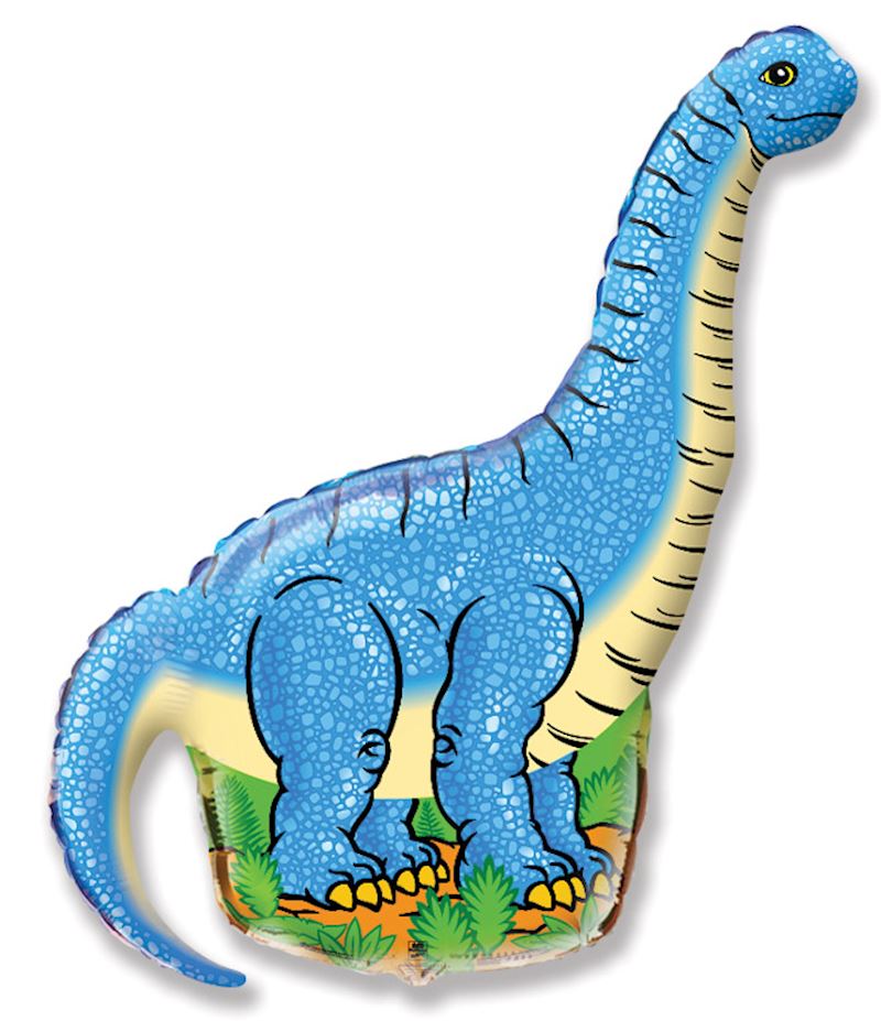 Ballon alum. ouvert Dino bleu Dinosaure bleu 110cm
