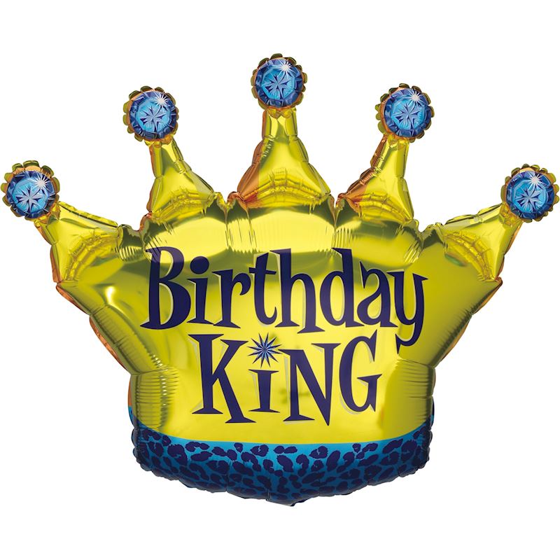 Folienballon Birthday King 76cm, im Beutel