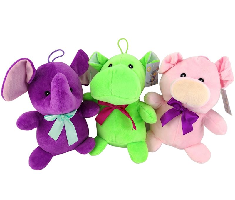 Peluches différents animaux 20 cm, 3 asst
